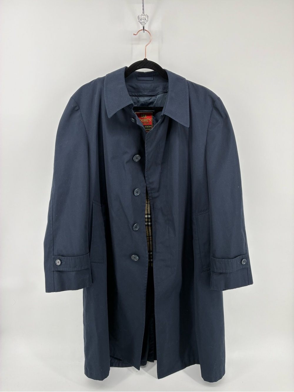 Vintage Moore’s Rain Jacket Outdoor Spring Removable Plaid Liner Trench Coat